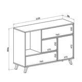 Puccini Sideboard weiss120x40x86