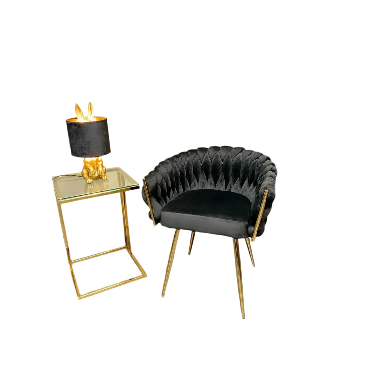 Eva Chair black Velvet 2er Set