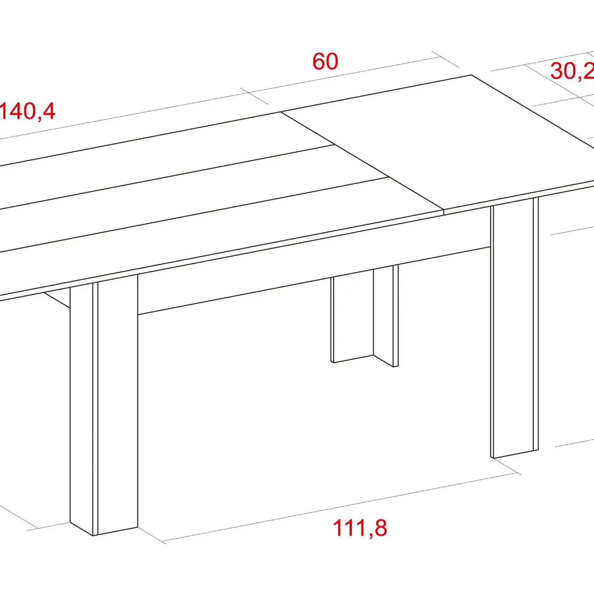 Esstisch, ausziehbar mattweiß 140-200x90