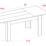 Esstisch, ausziehbar mattweiß 140-200x90