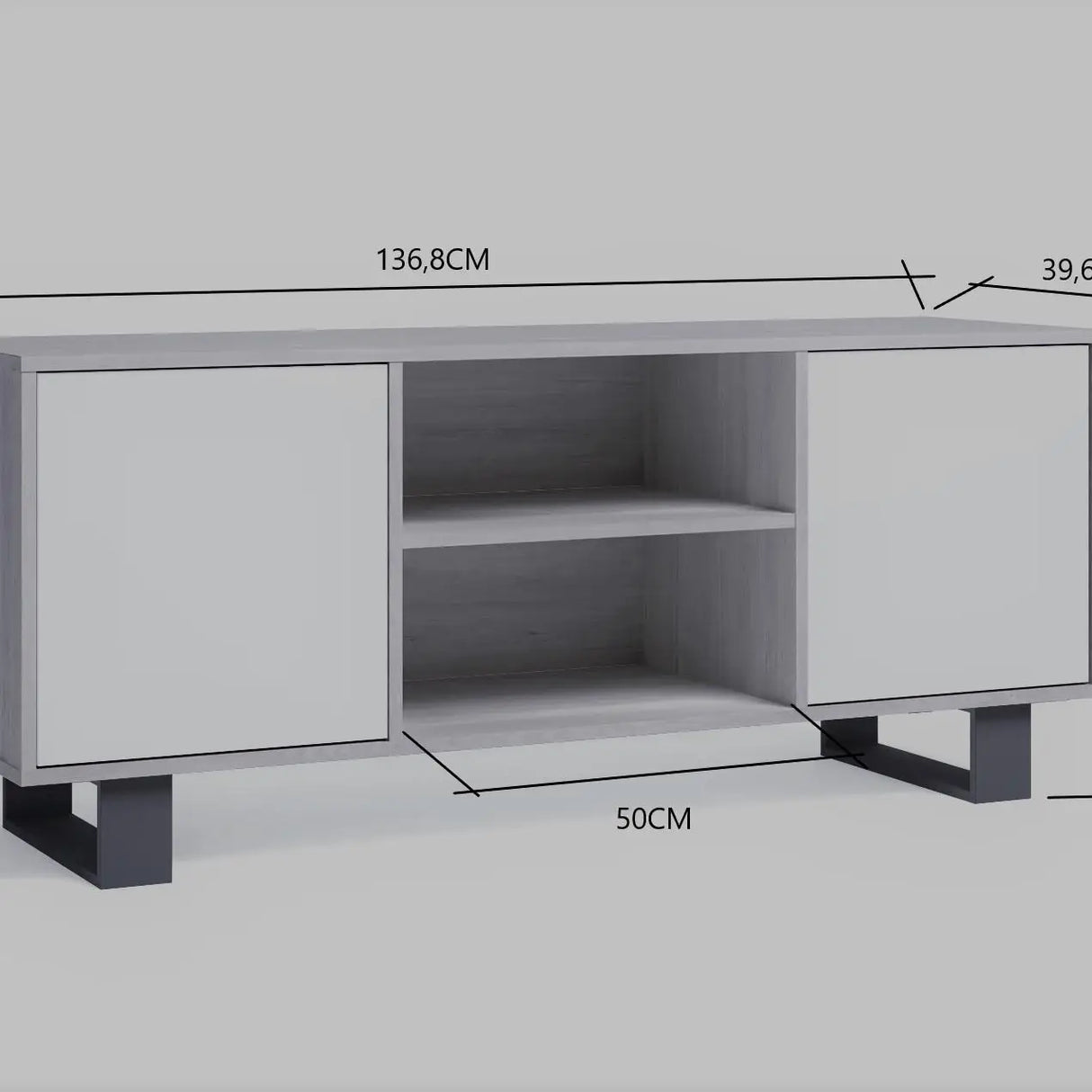 TV-Schrank WIND – Moderner Look in Weiß und Eiche