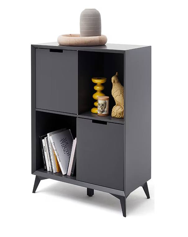 Highboard Nemanja grau matt 80x115x40cm