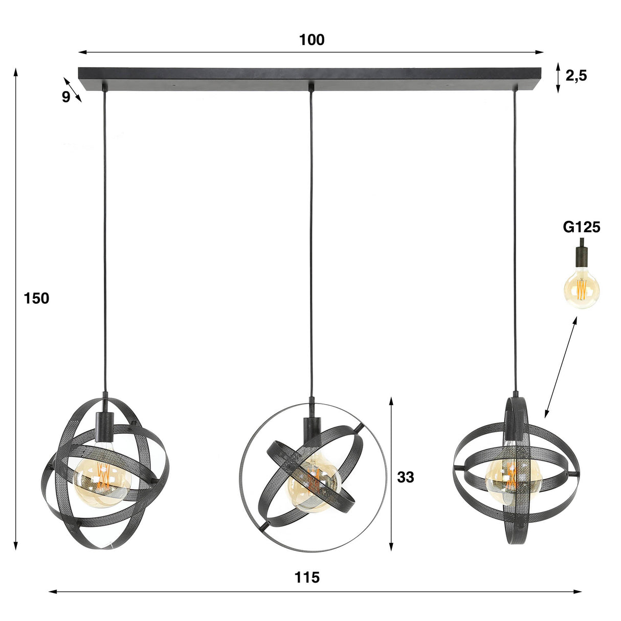 Cosmos Mesh Hängelampe Flexibles Design