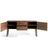 Sideboard CORA mit Struktur aus Nussbaumfurnierholz