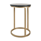 Laptoptisch Mitch Marble Round - Schwarz/Gold