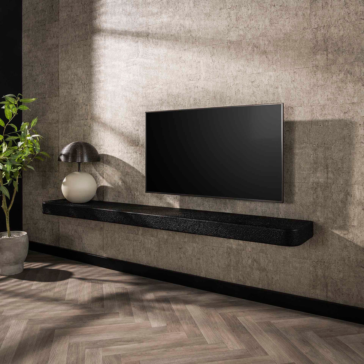 Metallic TV-Wandregal 200cm