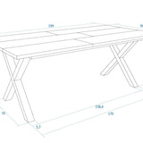 Esstisch von Skraut Home misst 190x90cm