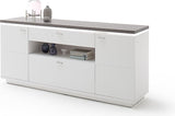 Sideboard Merbena Amberg Eiche/weiss matt 180x81 x44cm